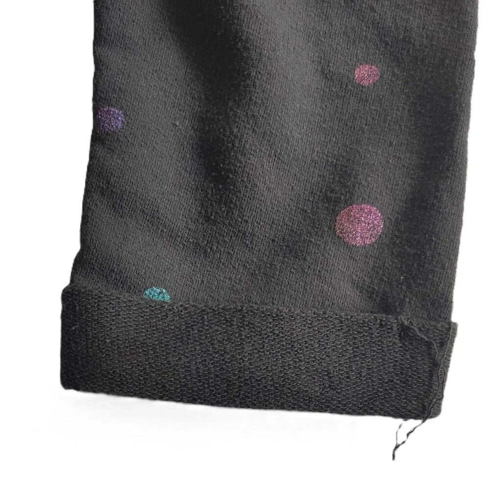Old Navy Girl's Dress Dark Grey/Gray with Multicolor Iridescent Polka Dots 5T/5A